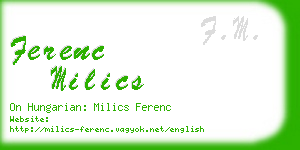 ferenc milics business card